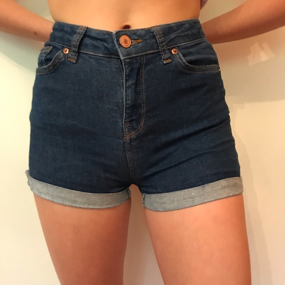 jean rolled shorts